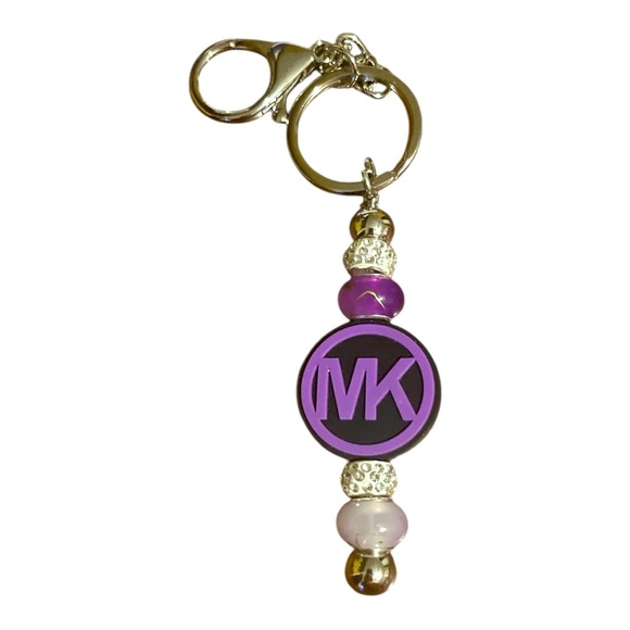 🆕 Fashion DIY Purple and Silver Bag Charm Keychain - Picture 1 of 8